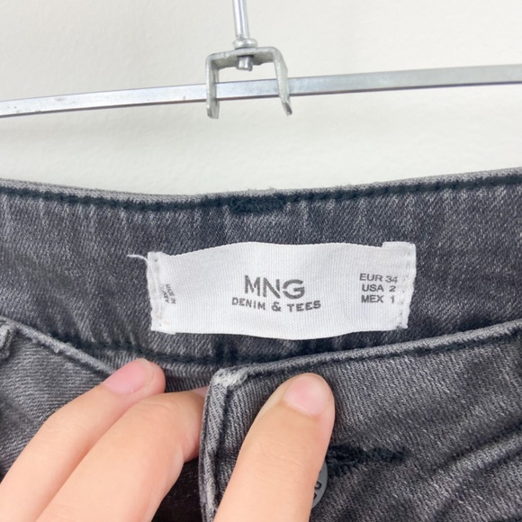 MNG Mango black red side stripe skinny jeans Sz 2 - Picture 4 of 4